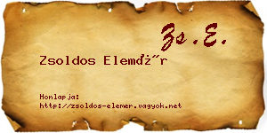 Zsoldos Elemér névjegykártya