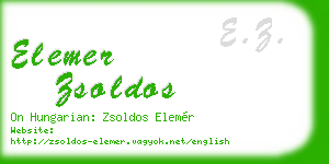elemer zsoldos business card