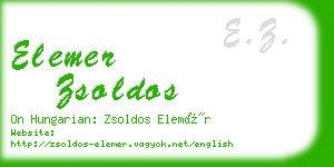 elemer zsoldos business card